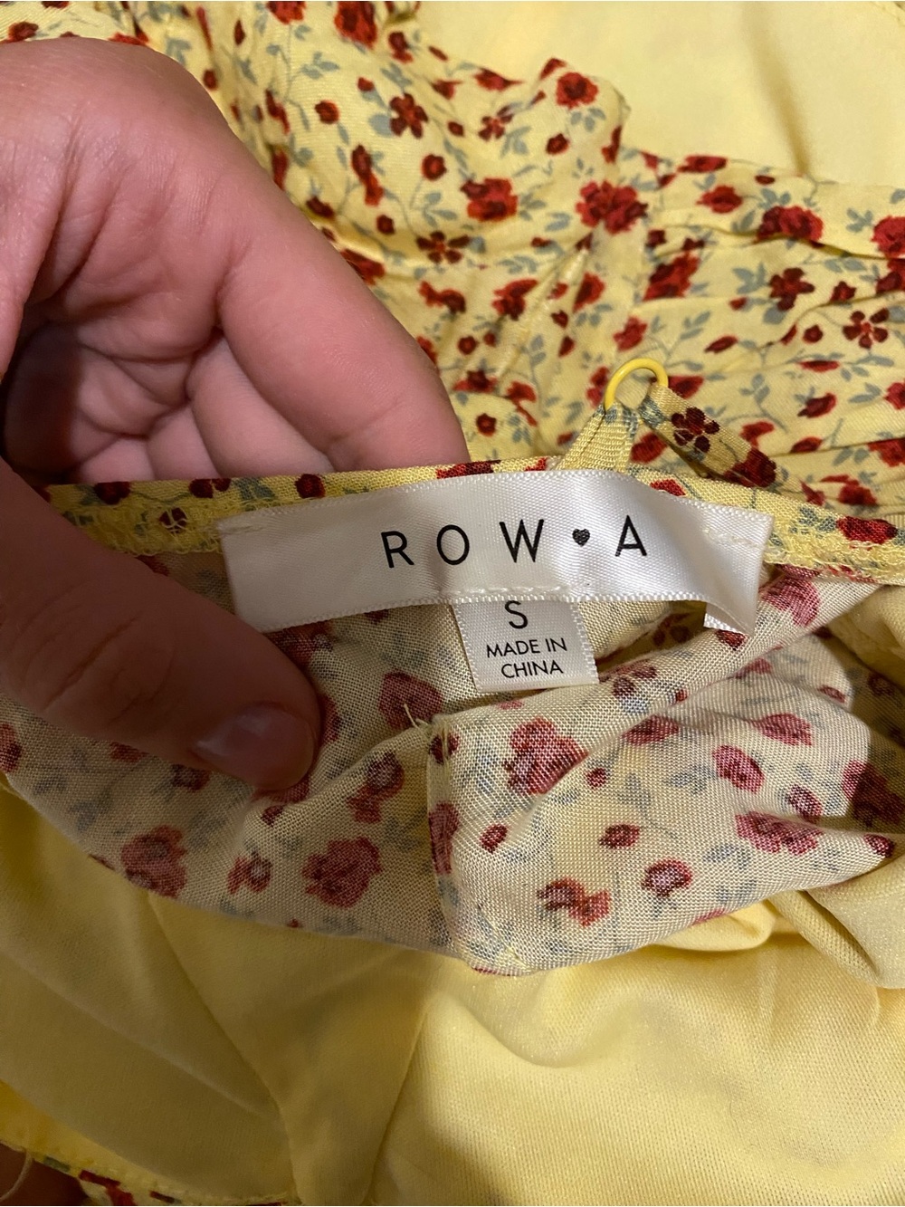 Yellow Floral Mini Dress with Spaghetti Straps - Picture 2 of 2